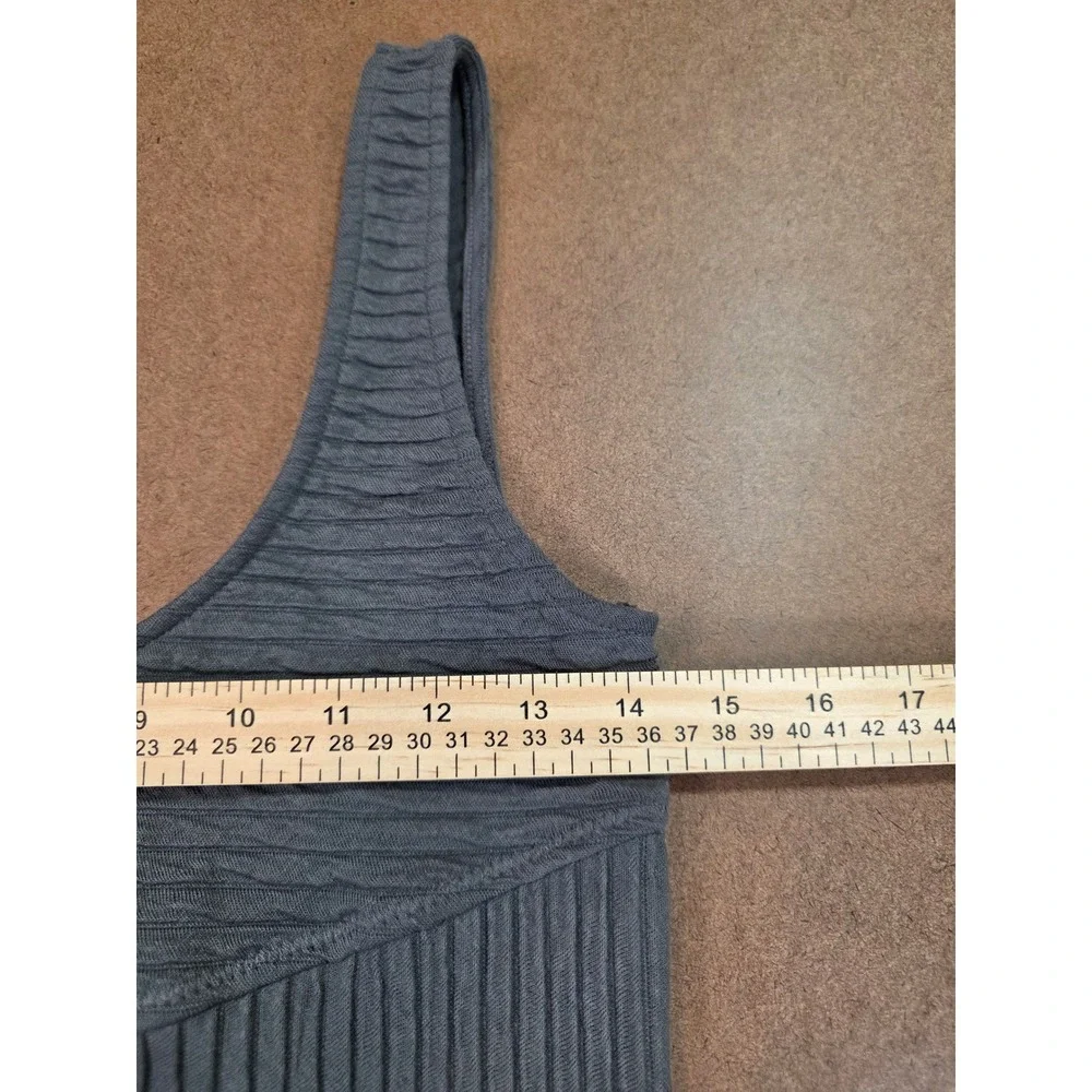 Free People Gray Ribbed Textured Sleeveless Mini Dress Size Large